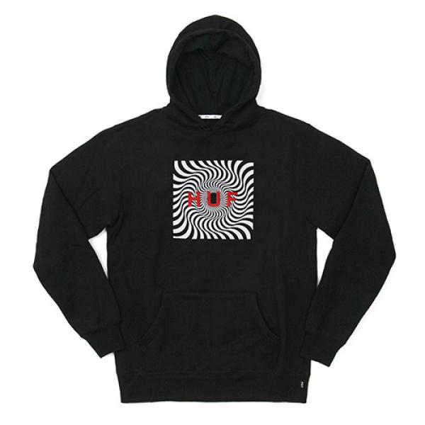HUF X SPITFIRE BOX LOGO PULLOVER FLEECE-BLK